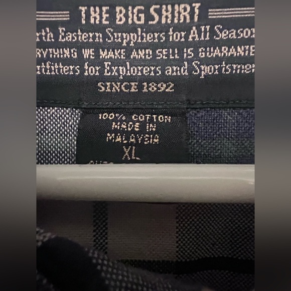 Abercrombie & Fitch The Big Shirt Mens XL Blue/Cream Plaid Button Down 100% Cott - Picture 6 of 6